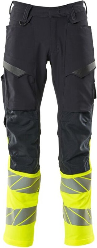 Mascot - Hose mit Knietaschen 19879-711-01017 Gr. 76C50 schwarzblau/hi-vis gelb