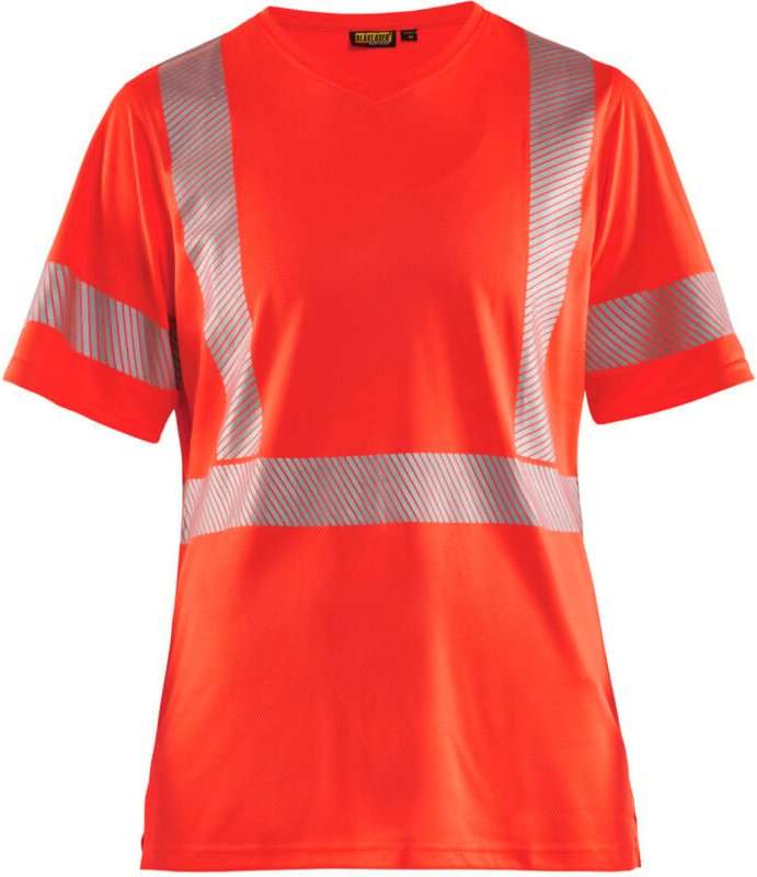 Hochsichtbares Anti-UV Arbeitst-Shirt für Damen 3336 - Neonrot S