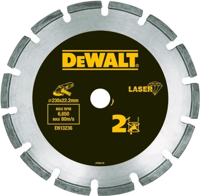 Zubehör - Diamanttrennscheibe für abrasive Materialien 230x22,23 mm DT3773 - Dewalt