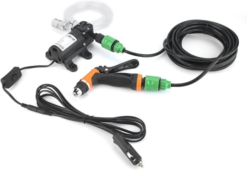 Ej.life - Tragbare elektrische Autowaschpumpe dc 12V Autowaschanlage Wassersprühpumpe Waschpistole mit 6 m Wasserschlauc...