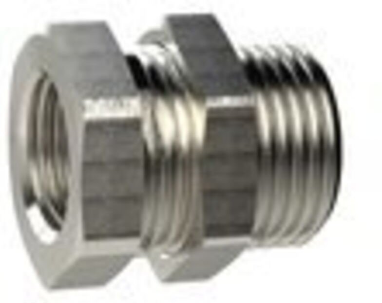 Schottverschraubung, g 1/4 a., g 1/8 i., Messing vernickelt - Riegler