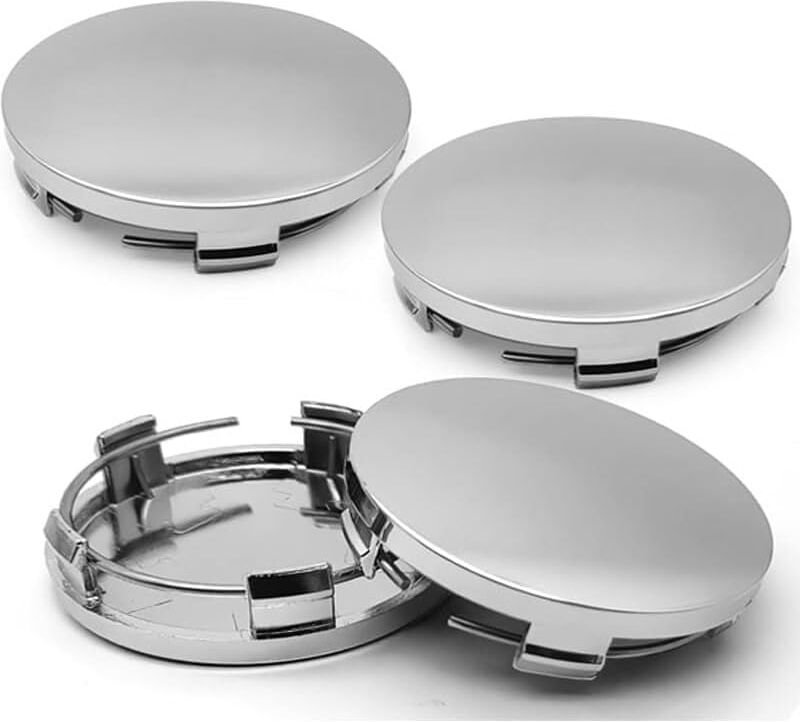 4er Set Silber Radkappen 60mm Außendurchmesser 56mm Innendurchmesser Nabendeckel Universal abs Radnabenkappen für vw & A...