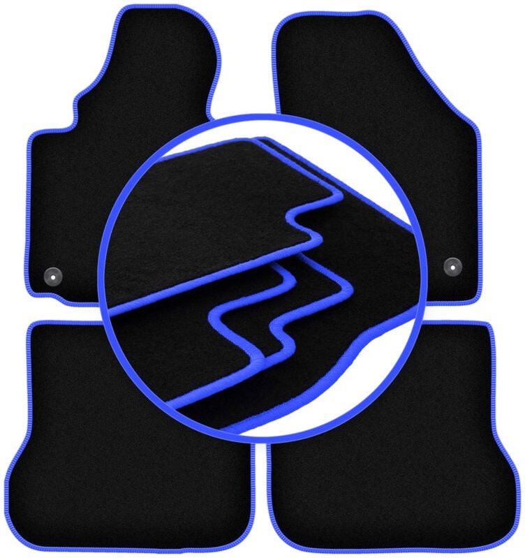 CARLUX-BLUE Autofußmatten für: Volkswagen Caddy 2K 2FL Minivan (2013-)