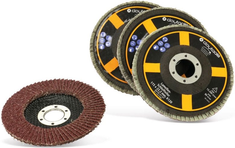 DAYTOOLS Lamellen-Schleifteller-Set, 115 mm, 4 Stück