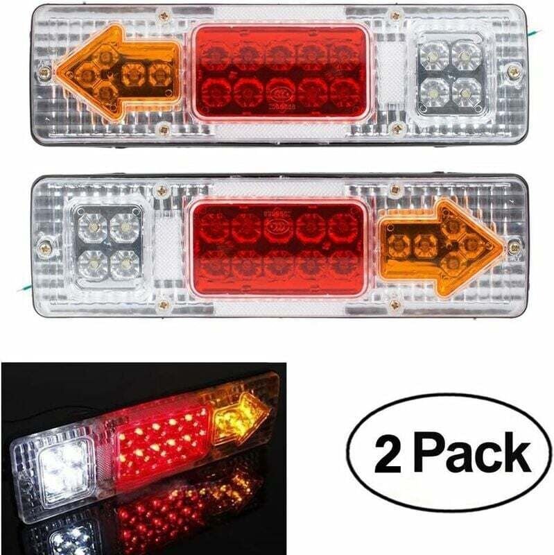 KZQ - x Anhänger Rücklichter 19 led 12V Caravan Auto Rücklichter Stopp Bremse Rückfahranzeige Wasserdicht Pfeile Fahrzeu...