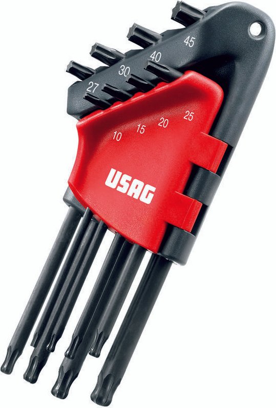 Usag - 280 LTSTX/S8 Satz mit 8 langen männlichen Torx-Kugelkopfschlüsseln