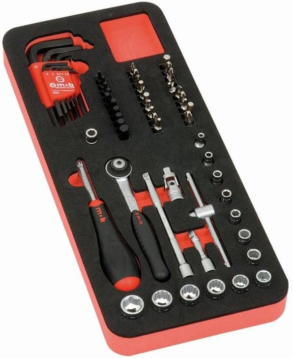 Schaumstoffmodul 59 Steckschlüsseleinsätze 1/4 auf Karte - mob - 9803059001