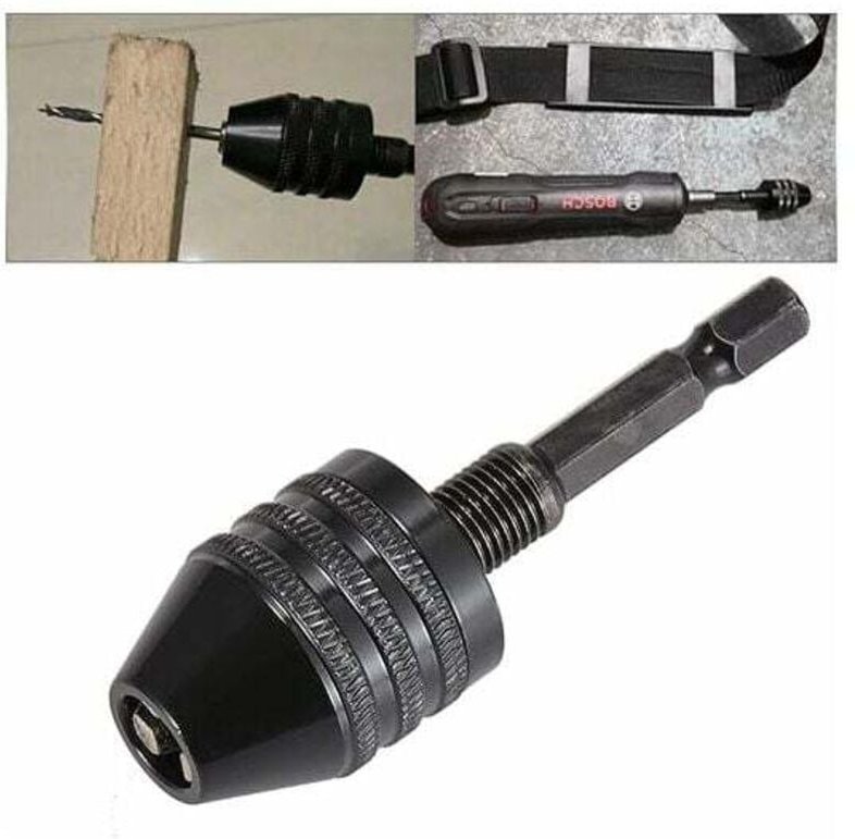Thumbnail - Mini-3-Backen-Schnellspannbohrfutter mit Schnellwechsel-1/4-Sechskantschaft zur Aufnahme von 0,6-8-mm-Fräsern mit gerade...