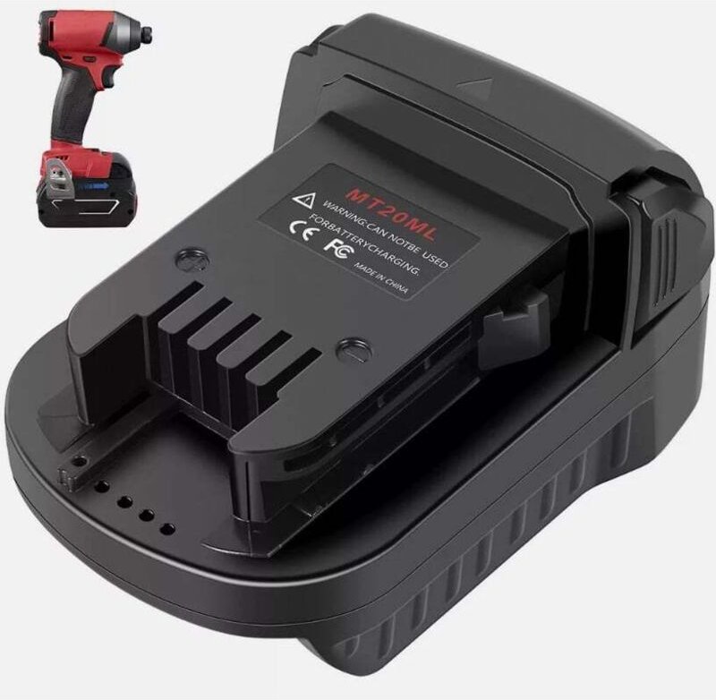 Sjqka - MT20ML Akku-Adapter-Konverter für Milwaukee M18 18 v Lithium-Akku-Elektrowerkzeuge, Konvertieren mit Makita 18 v...