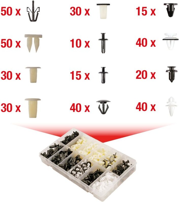Ks Tools Befestigungs-Clip-Satz für Mitsubishi, 370-tlg