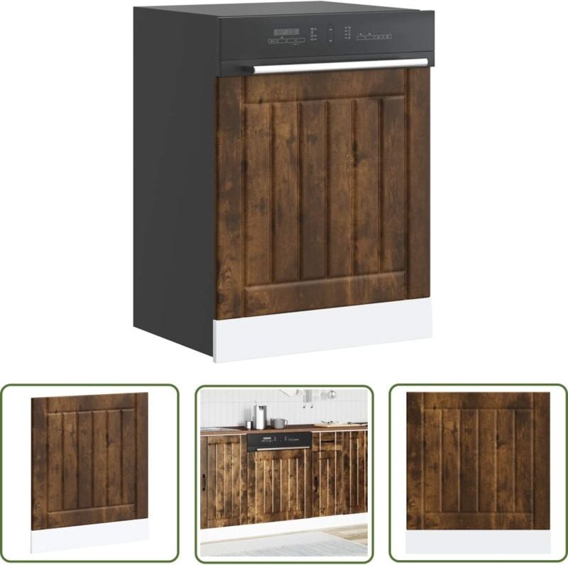 The Living Store - vidaXL Geschirrspülerblende Lucca Räuchereiche Holzwerkstoff