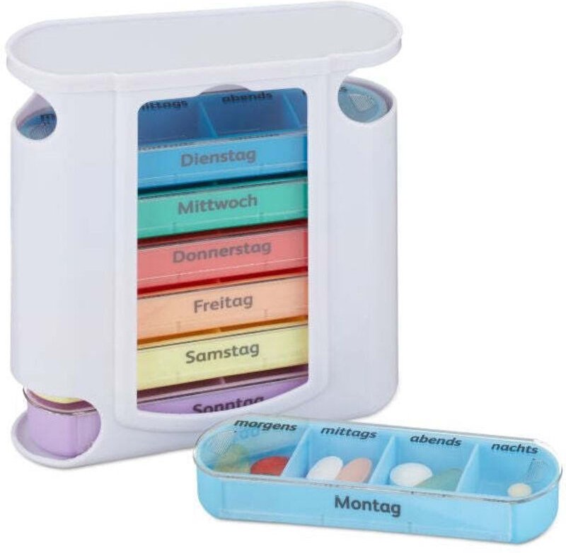 7 day pill box with 4 compartments each