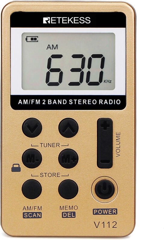 Mini Radio Portable, Radio fm am Rechargeable, Baladeur, Minuterie de Sommeil, Prise Casque, d'Extérieur, de Sport, Cade...