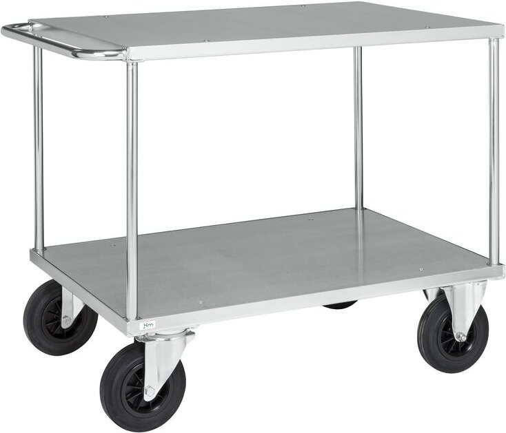 Kongamek Tischwagen, verzinkt 1100x700x870mm mit Ladefläche, Schiebegriff mit Gummibereifung und Bremse