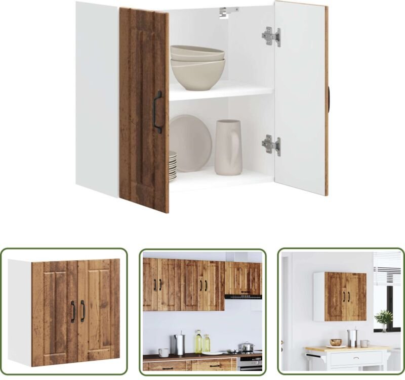 The Living Store - vidaXL Küchen-Hängeschrank Lucca Altholz-Optik Holzwerkstoff
