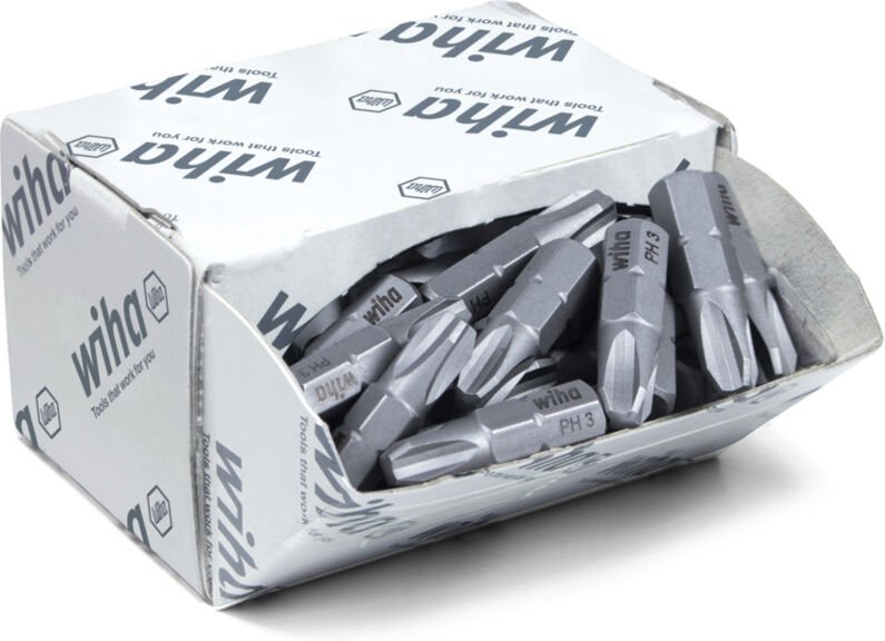 Wiha Bit Set Standard 25 mm Phillips (PH3) 50-tlg. 1/4" C6,3 in Großpackung (08049)
