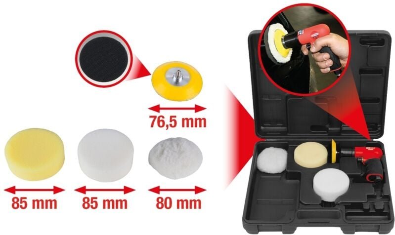 Ks Tools 1/4 Mini-Druckluft-Polierer-Satz, 5-tlg.