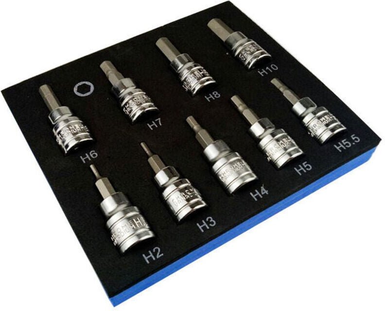 Ratschen- und Steckschlüsselsatz, 9-teilig, metrisch, Inbusschlüssel, Sechskant-Steckschlüsselsatz, 3/8 Zoll Dr-Antrieb,...