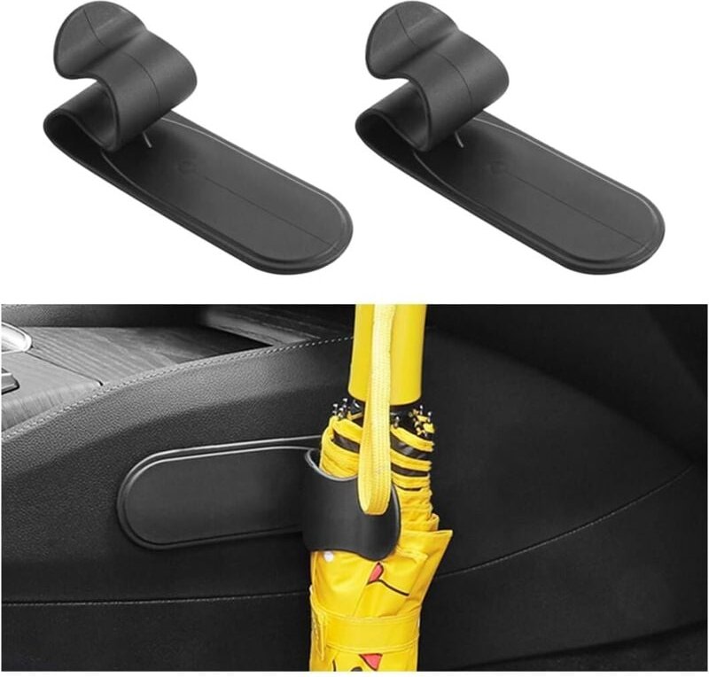 CCYKXA 2 Stück Auto-Regenschirmhakenhalter, Multifunktionaler Auto-Regenschirmhaken, Schirmhalterclip für Autozubehör,