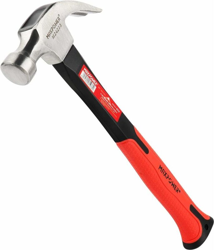 Thumbnail - MAXPOWER 8Oz/226g Klauenhammer, Griff aus poliertem Kohlenstoffstahl und Glasfaser mit Gummigriff