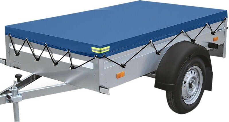 Trailer Cover Wasserdichter Staubschutz mit elastischer Kabeldurchführung 208x114x13cm Blau