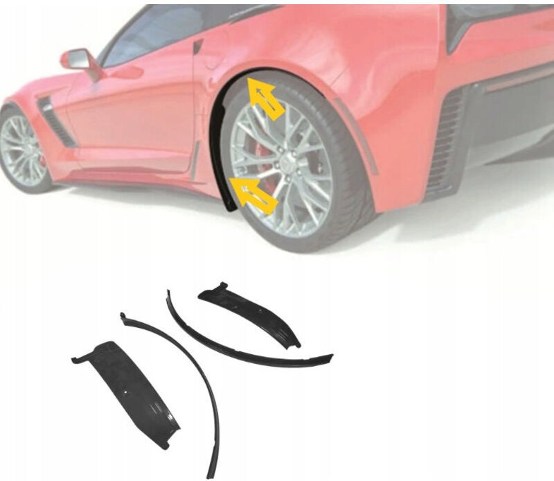 Kotflügelverbreiterungen hinten, schwarz glänzend – CORVETTE 2014–2019 C7 Z06