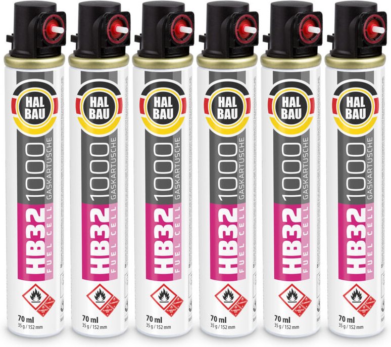 HALBAU Gaskartusche für gasbetriebene Setzgeräte 152mm HB32 – 6 St.