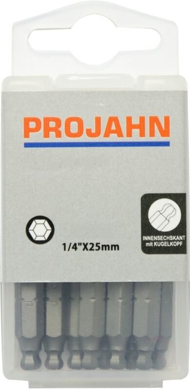 Projahn 1/4 Kugelkopf Bit L25 mm 2,5 mm 10er Pack