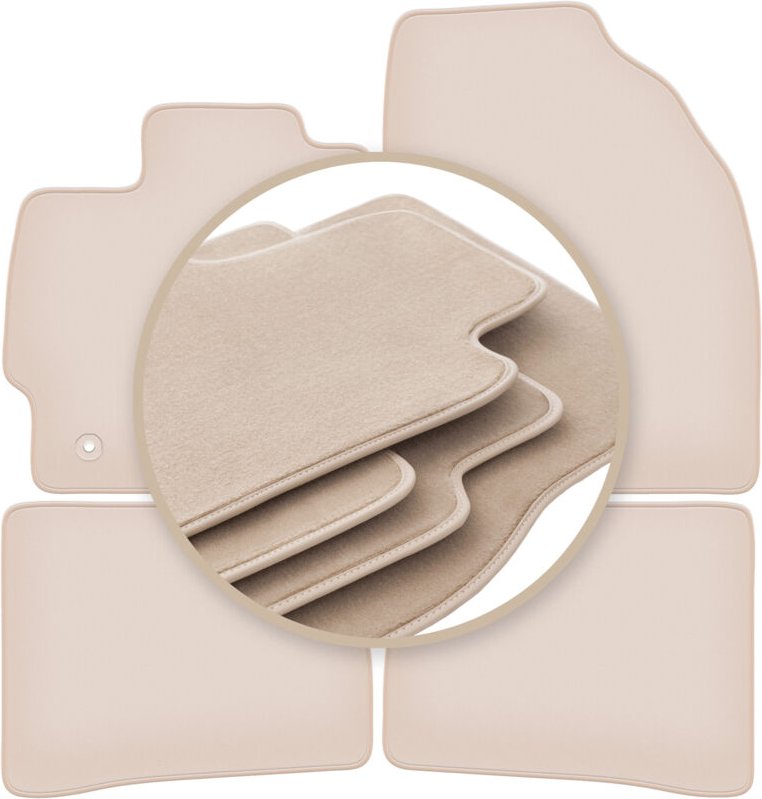 Beige PREMIUM-Matten für: Toyota Prius III XW30 Fließheck 2011-2015