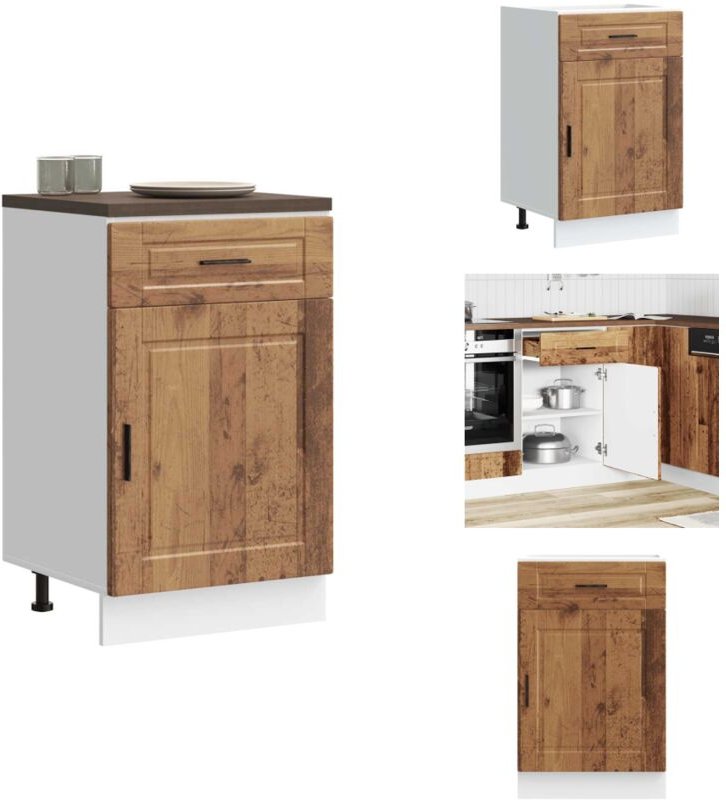 Küchenunterschrank Porto Altholz-Optik Holzwerkstoff - Küchenunterschrank - Küchenunterschränke - Spülenunterschrank - U...