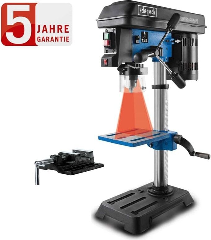 Scheppach - Tischbohrmaschine DP16SL mit Laser + 13mm Bohrfutter und Schraubstock
