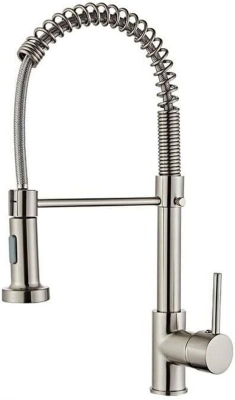 Federbelasteter Küchenhahn, 1 Loch, Ausziehbare Brause, Küchenmischer, 360° Schwenkauslauf, Küchenmischbatterie