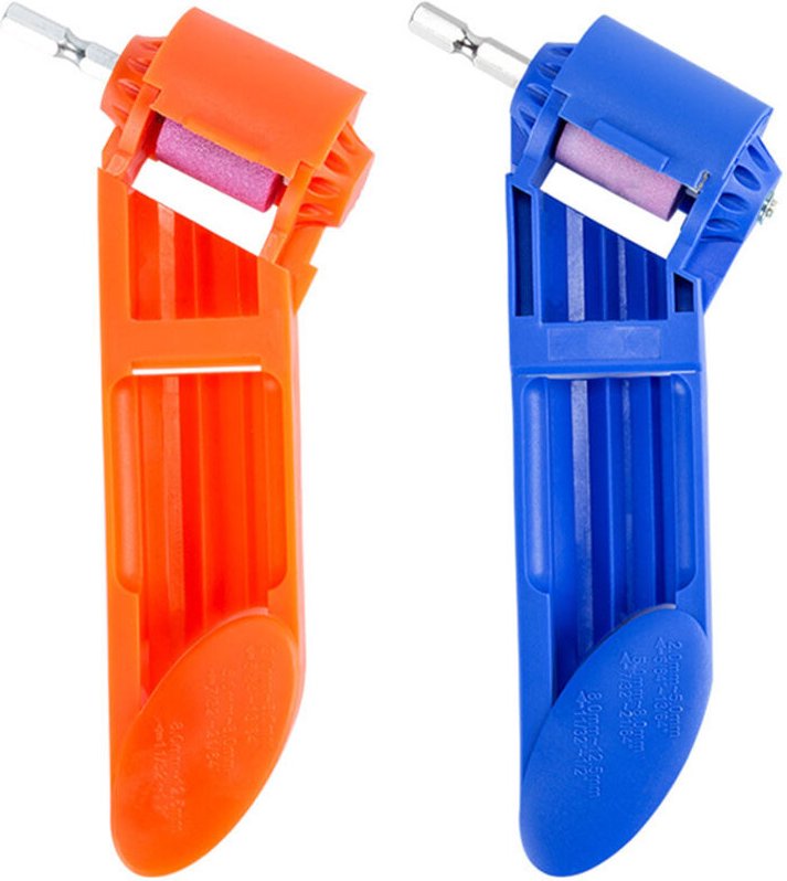 2 Stück Bohrerschärfer, Korund-Bohrerschärfer, tragbares Bohrerschärfwerkzeug, aus hochwertigem ABS-Kunststoff und braun...