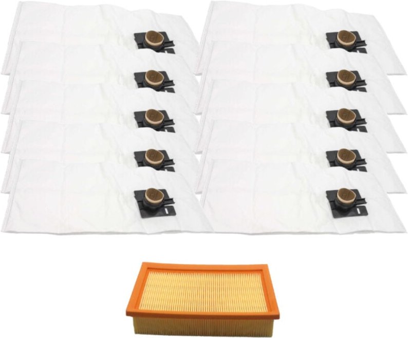 Thumbnail - Set: Vlies Staubsaugerbeutel (10 Stück) + Lamellenfilter kompatibel mit Rowenta zr 81, Festool 452923 500558, Kränzle 45...