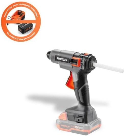 FUXTEC 20V Akku Heißklebepistole FX-E1GG20, Klebepistole mit integrierter LED-Lampe, für 11mm Klebesticks, automatische ...