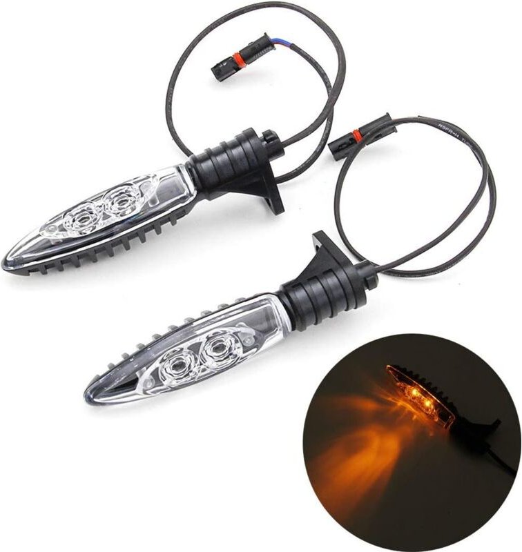 Aougo - 1 paar Für Motorrad led Blinker Licht Anzeige Vorderen Blinker Lampe Für R1200gs HP4 Abenteuer F800gs R1200r