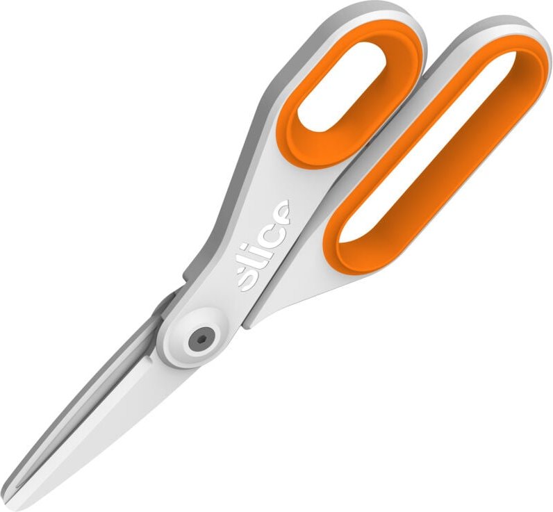 Slice - 10545 Universalschere Linkshänder, Rechtshänder 198 mm Orange, Weiß