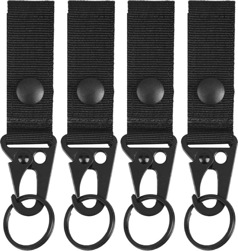 Nylonband mit Schlüsselring, taktischer Gürtel, Karabiner, hängender Schnallenclip, Haken für Rucksack, Camping, Wandern