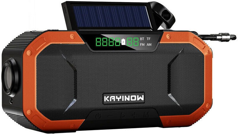 Tragbares Handkurbelradio, multifunktional, IPX6, wasserdicht, für den Außenbereich, FM-Notfallradio, BT-Lautsprecher mi...