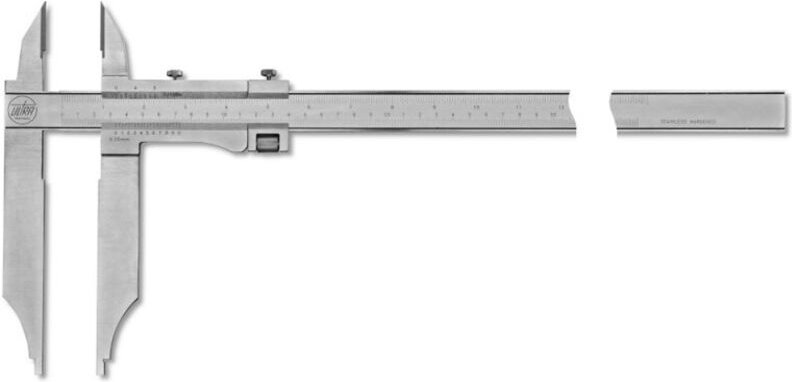 Messschieber active inox mattverchromt mit Feineinstellung mit Spitzen 1500x300-1/20mm