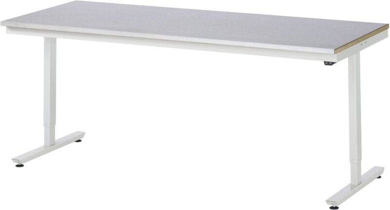 Arbeitstisch adlatus 150 elektrisch höhenverstellbar Arbeitsplatte mit Stahlblechbelag 2000 mm x 800 mm - RAU