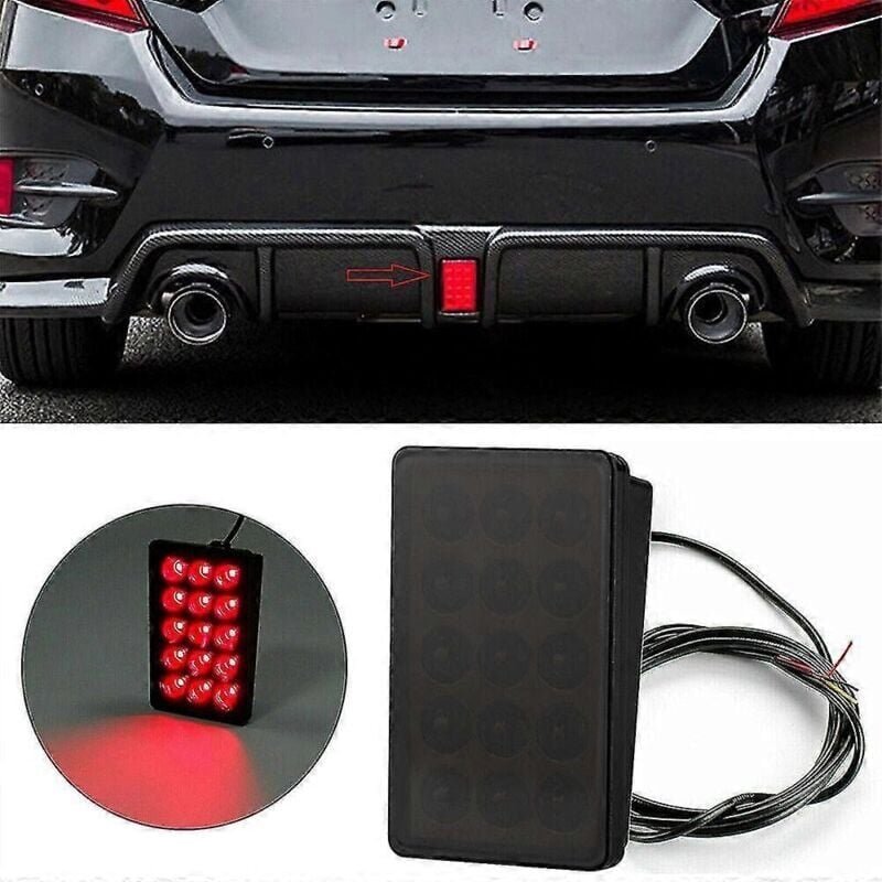 Thumbnail - F1 Style 15 led hinten 3. Dritte Strobe Blinkendes Rücklicht Bremslicht Universal Auto Lichter Signallampe Autozubehör
