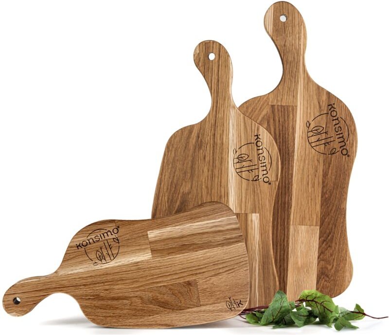 Thumbnail - Livo Schneidebrett-Set (3tlg.), Eiche geölt - Konsimo