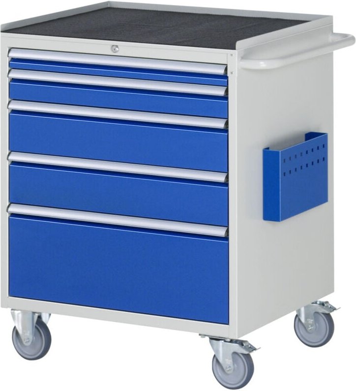 Montagewagen Metall 5x Schublade 1x60 1x90 2x150 1x270mm BxTxH 770x650x975mm - RAU