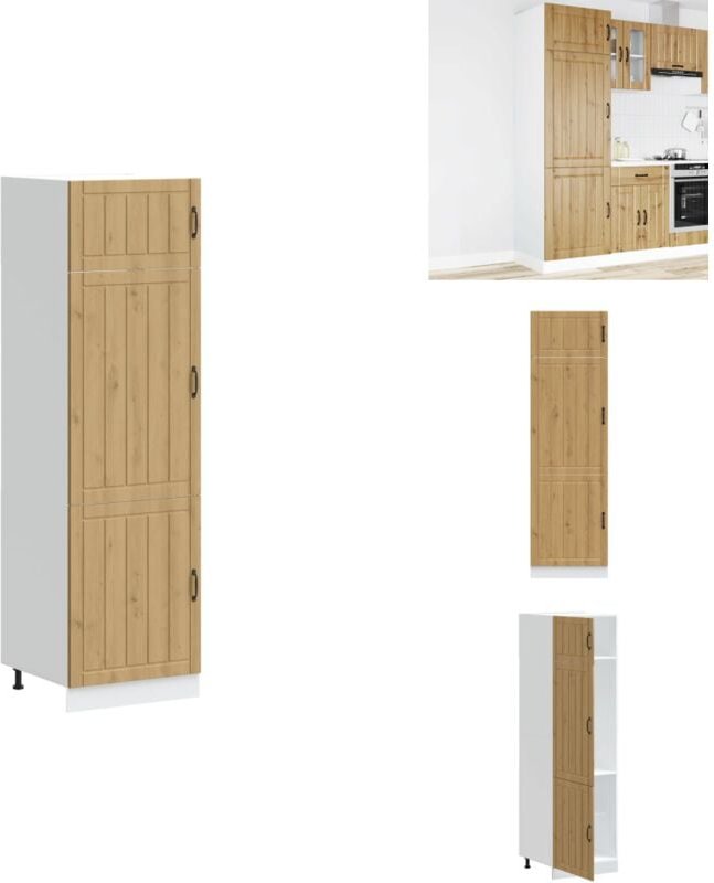 Küchenschrank Lucca Artisan-Eiche Holzwerkstoff - Küchenschrank - Küchenschränke - Hoher Küchenschrank - Freistehender K...