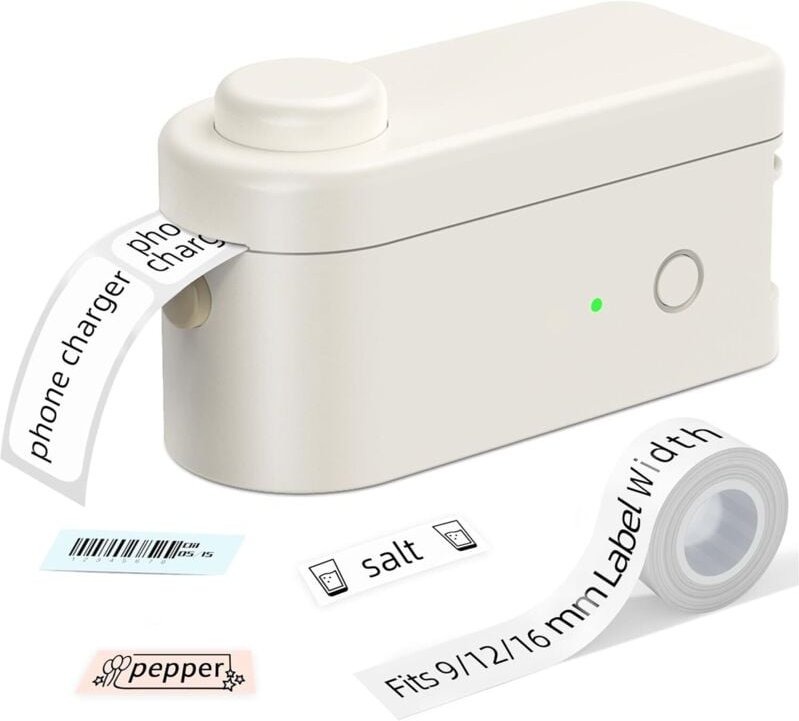 Thumbnail - 1 Etikettendrucker, Mini Bluetooth Labeldrucker Label Printer mit & App für iOS & Android, Tragbares Selbstklebendes Eti...