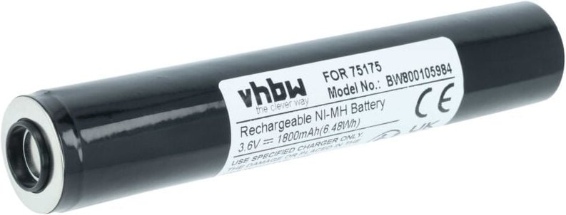 Vhbw - Akku kompatibel mit Pelican Polystinger led haz-lo, Flashlights Taschenlampe Kopflampe (1800mAh, 3,6V, NiMH)