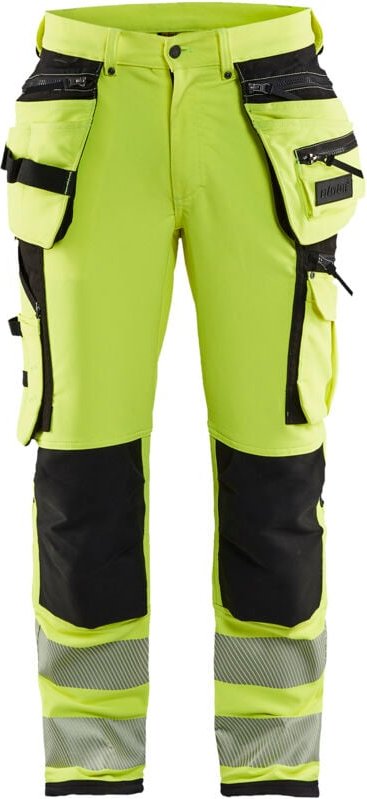 Hochsichtbarer Handwerker-Stretch-Arbeitshose 4D 1997 - Neon Gelb/Schwarz L - FR(46) - SE(C52) - Lange