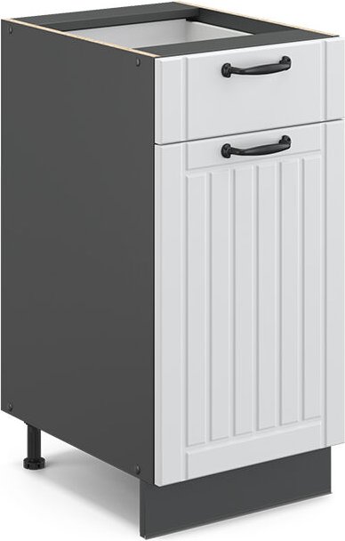 Küchenschränke Fame-Line, Weiß Landhaus, 40 cm ohne Arbeitsplatte Vicco