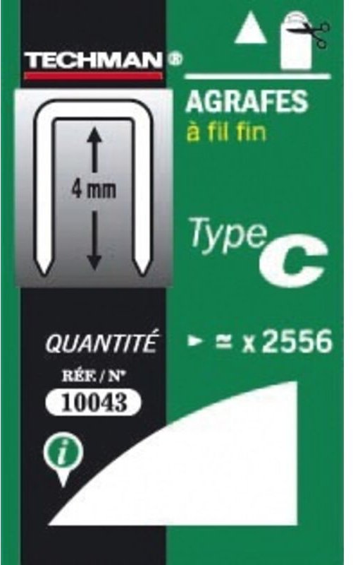 5000 Klammern Typ D 10 mm Techman